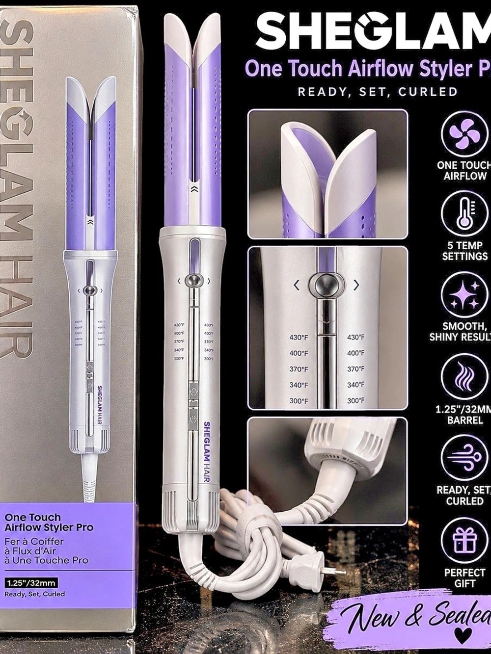 SHEGLAM One Touch Airflow Styler Pro Purple NWT
